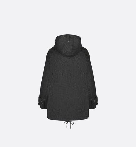 Hooded Anorak Black Dior Mesh Technical Fishnet